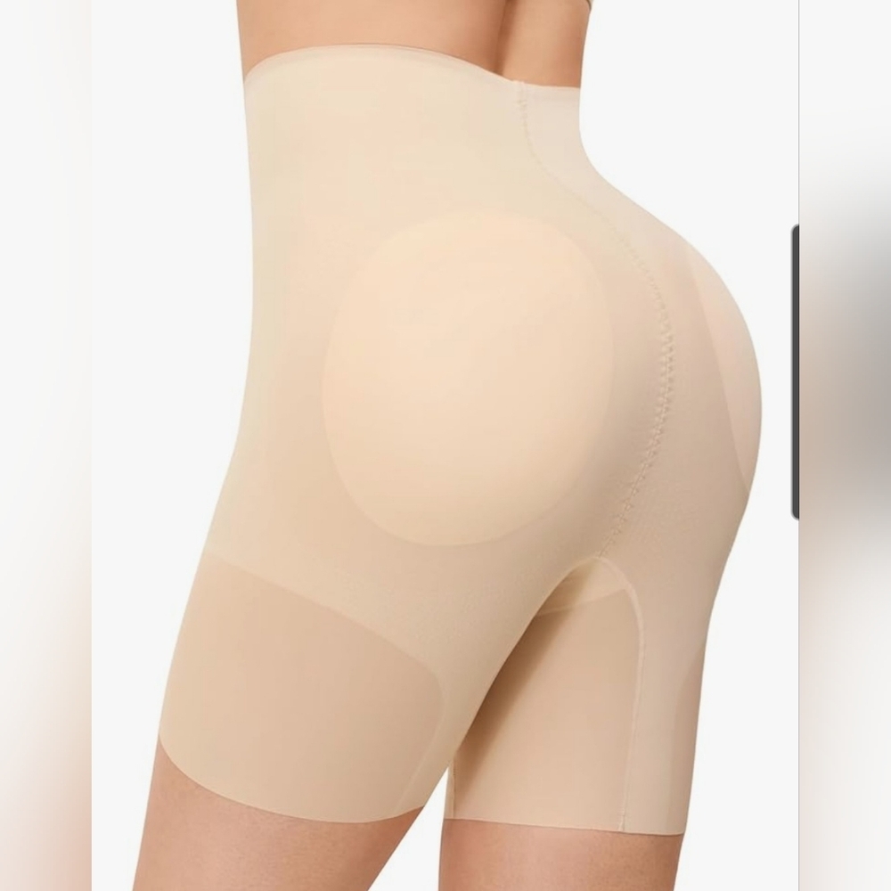 High-Waist Seamless Butt Lifting Shapewear Shorts - Tan various sizes